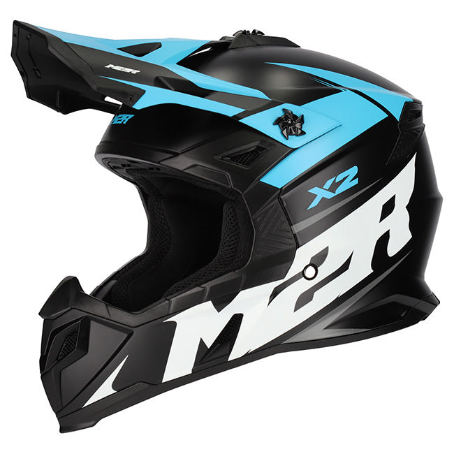M2R X2 Charger PC-2F Matte Blue Helmet - EasyR