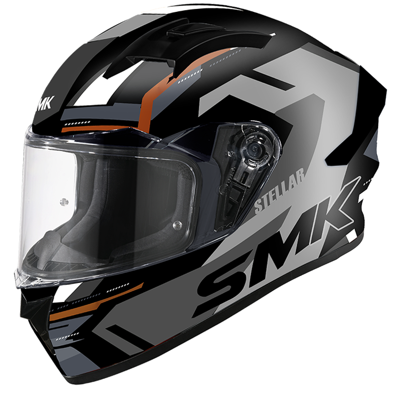 SMK Stellar K-Power Black/Grey/Orange GL267 Helmet - EasyR