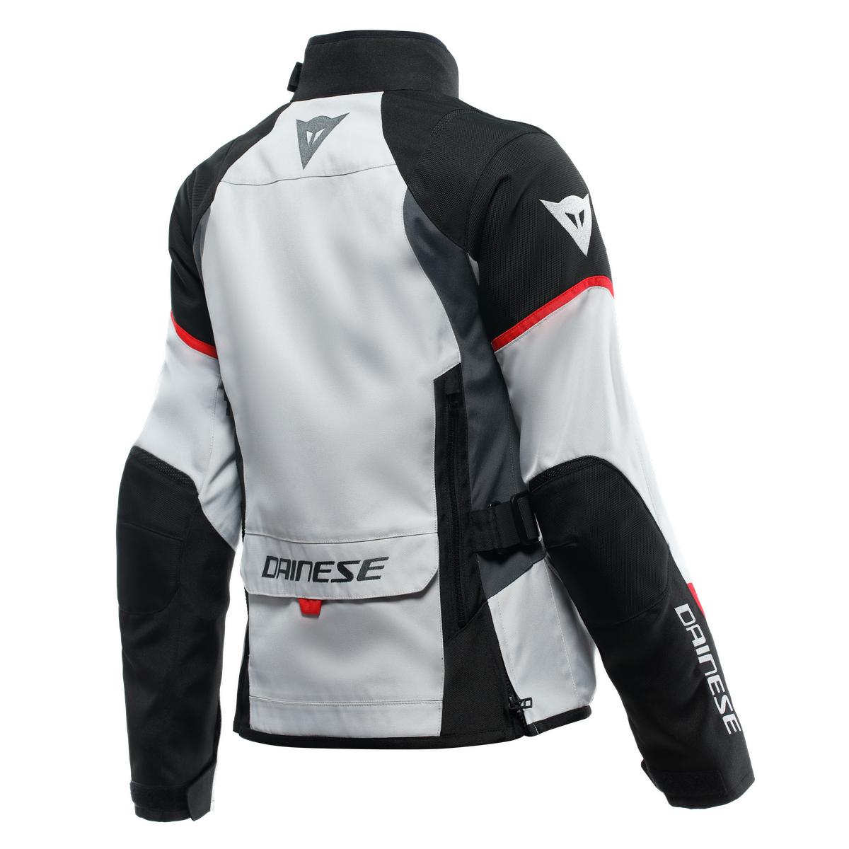 Dainese Tempest 3 Lady D-Dry Glacier Gray/Black/Lava Red Waterproof Textile Womens Jacket