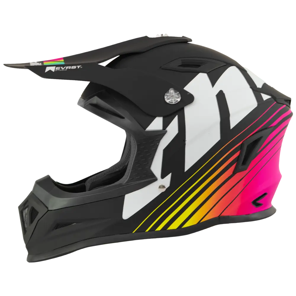 Thrila Miami Matte Black/Colour Burst Helmet