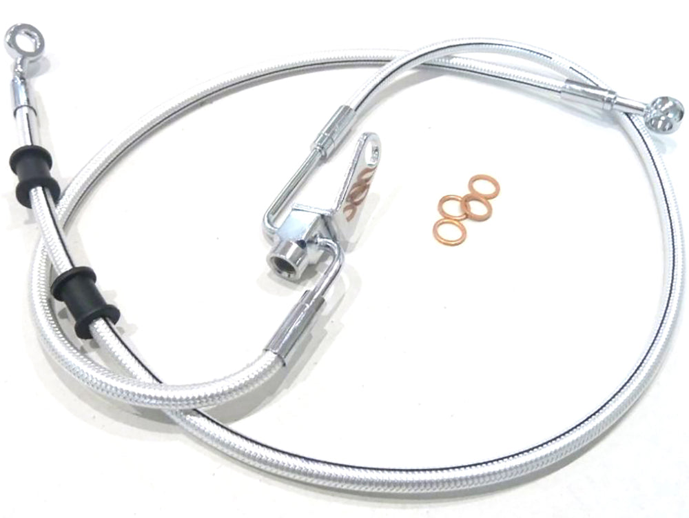 Magnum Shielding MS-3621 Sterling Chromite Rear Brake Line for Softail 2007 Only