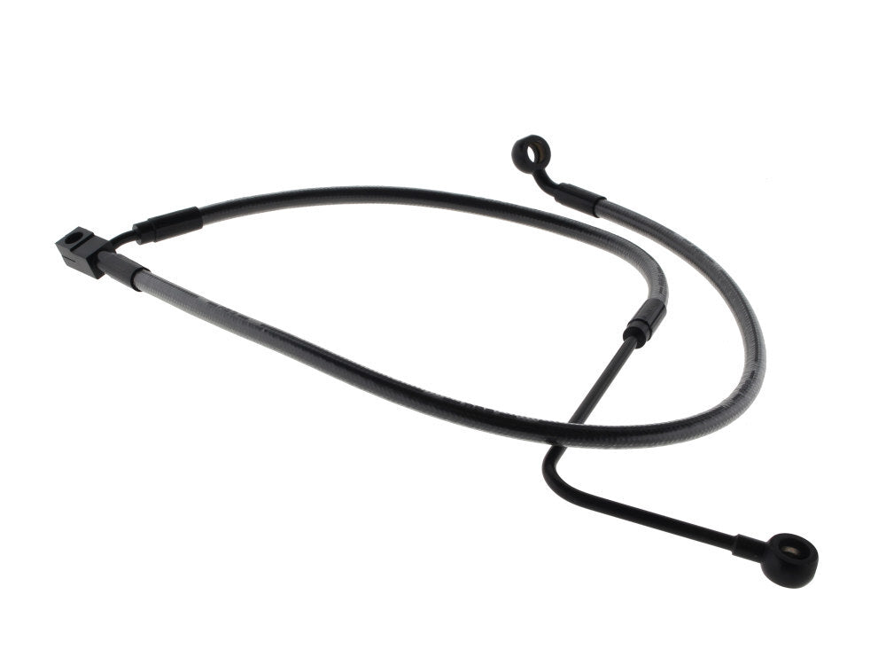 Magnum Shielding MS-AS47002 Black Pearl Stock Length Lower Front Brake Line for Harley-Davidson FXST Softail 11-15/Rocker 2011 w/Single Front Disc Caliper