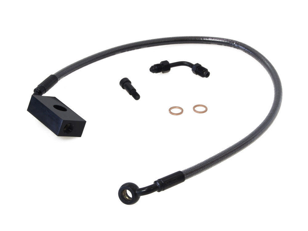 Magnum Shielding MS-AS470276 Black Pearl +6" Length Lower Front Brake Line for Harley-Davidson Softail 18-24 w/Single Front Disc Caliper