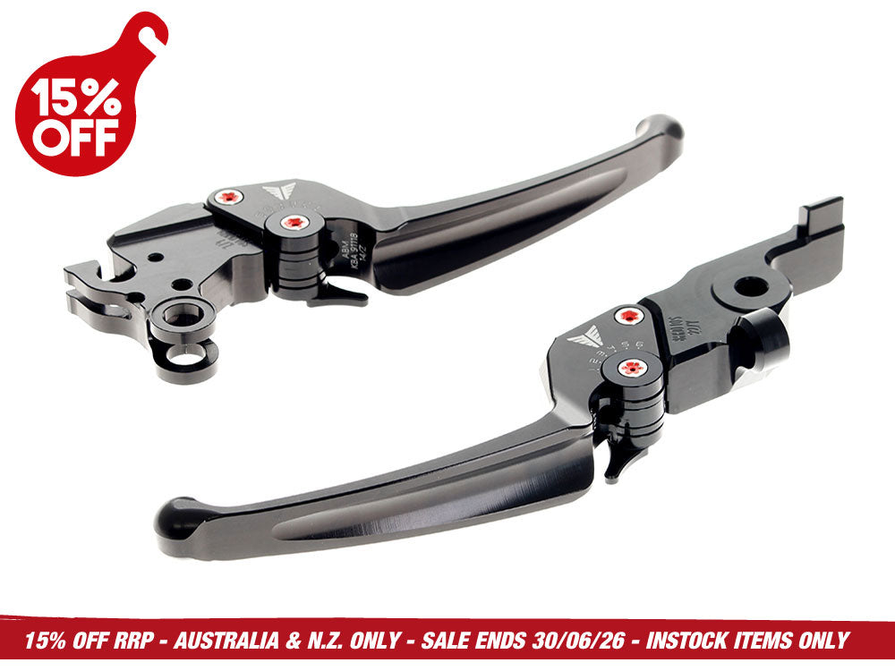 Muller Motorcycle AG MUL-150-40 Adjustable Levers Black for Harley-Davidson CVO Touring 23-Up/Street Glide/Road Glide 24-Up