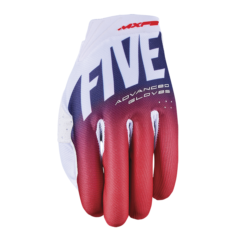 Five MXF2 Evo Split White/Red/Blue Gloves