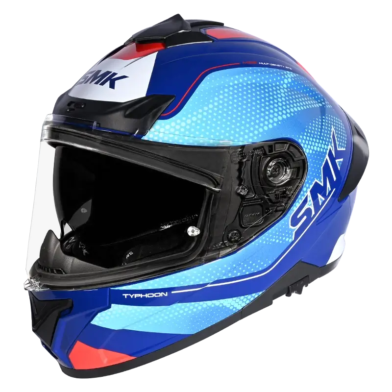 SMK Typhoon 06 Mystic Gloss Blue/Red GL553 Helmet