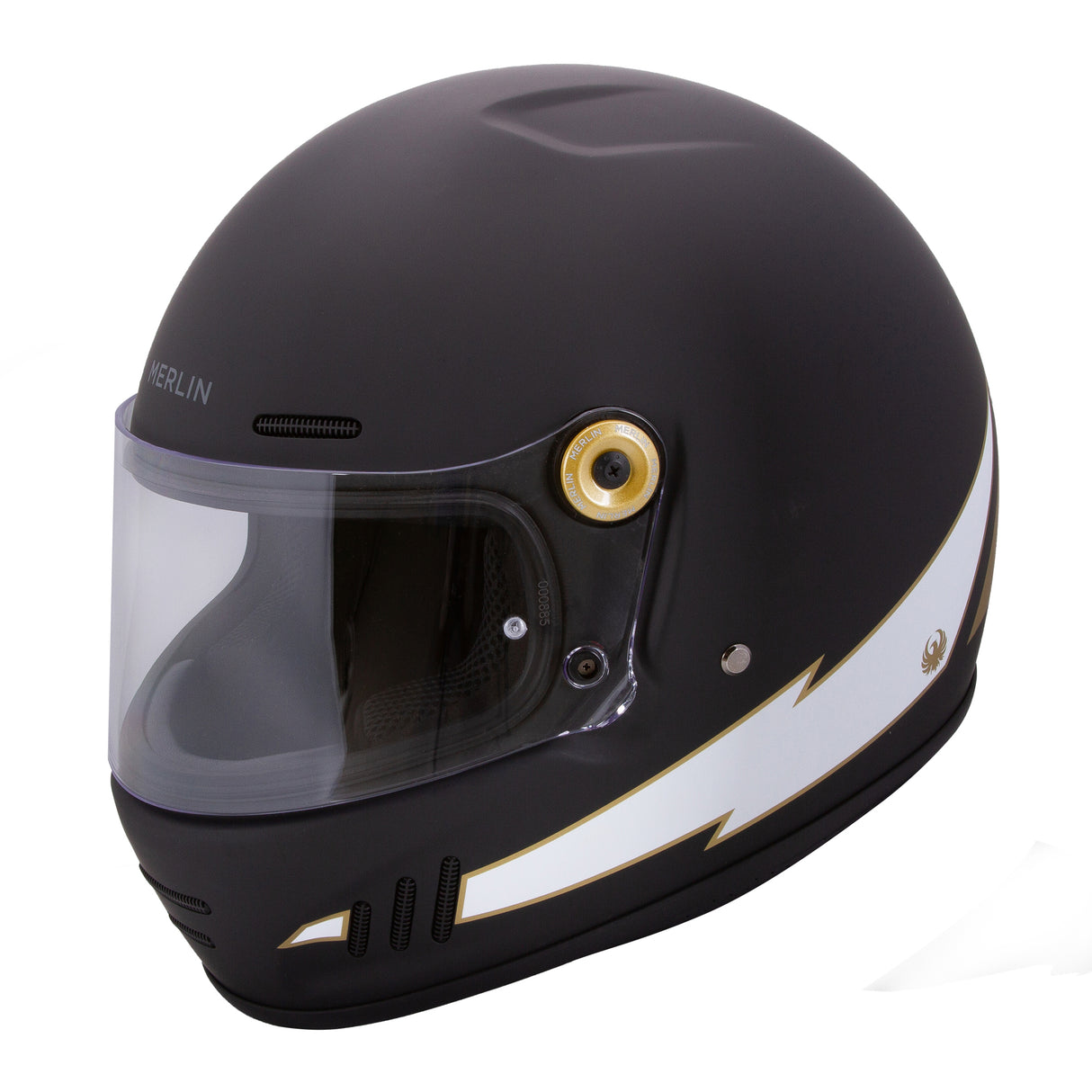 Merlin Revival Flash Matte Black Helmet