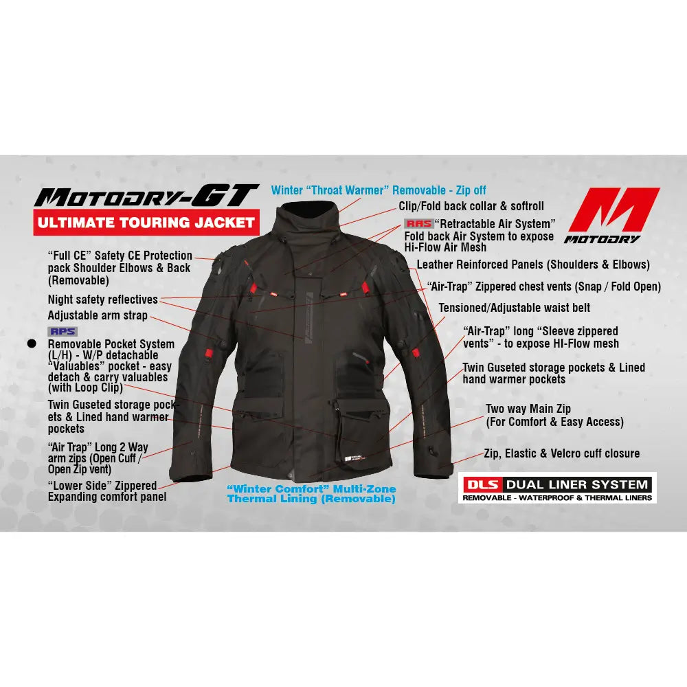 MotoDry GT Black Textile Jacket