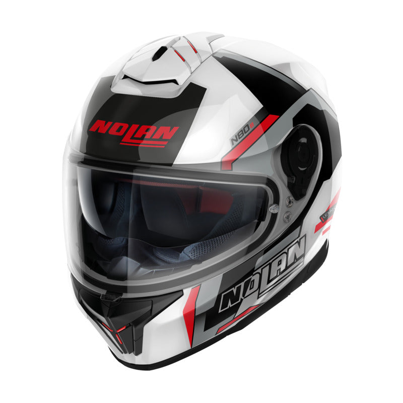 Nolan N80-8 Wanted White/Black/Red/Silver Helmet