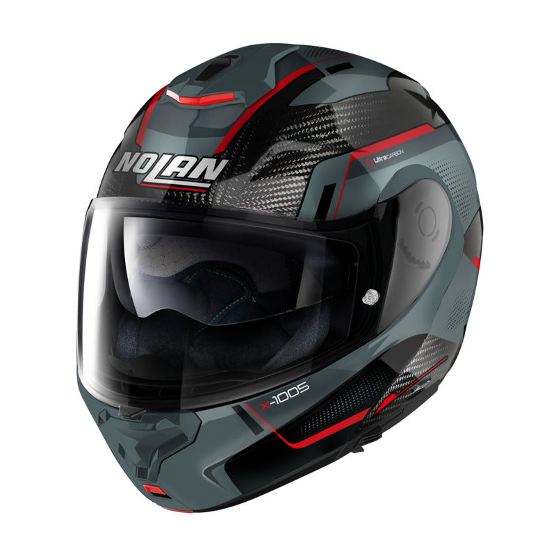 Nolan X-1005 Ultra Carbon Undercover Carbon Grey/Red Modular Helmet