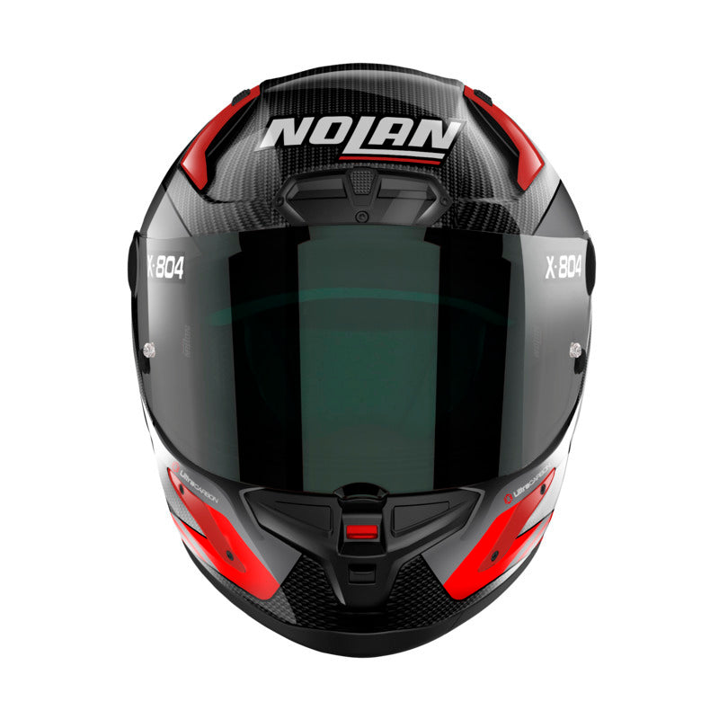Nolan X-804 RS Ultra Carbon Hot Lap Carbon/Red Helmet