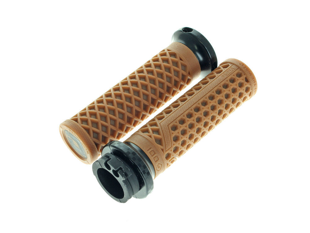 Odi ODI-V31VHCWGR-BC Vans Signature Lock-On Handgrips Gum Rubber/Black Checker for H-D w/Throttle Cable