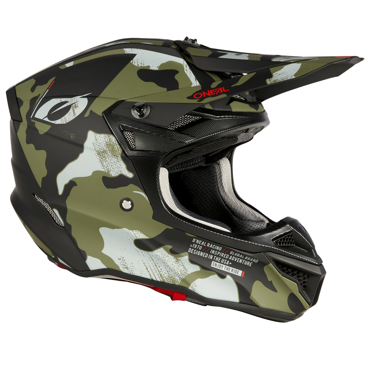 Oneal 2024 5 SRS Camo V.23 Black/Green Helmet - EasyR