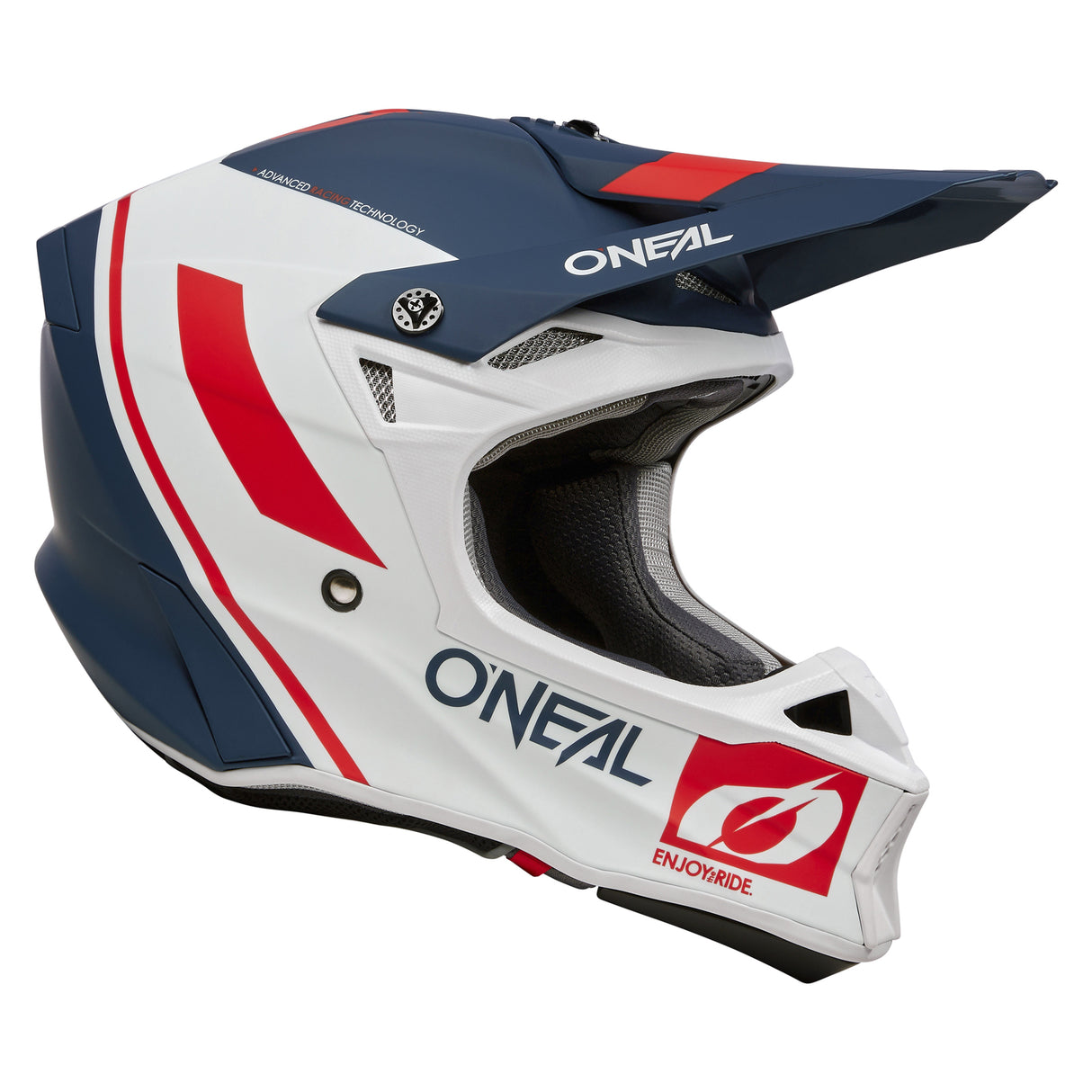 Oneal 2024 10 SRS Flow V.23 Blue/White/Red Helmet - EasyR