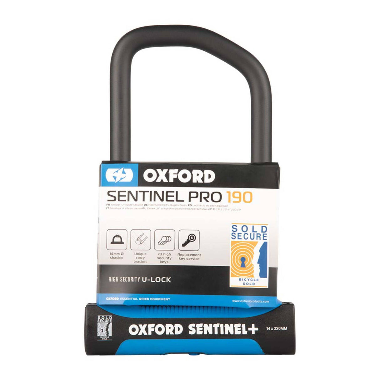 Oxford Sentinel Pro U-Lock (260mm x 177mm)