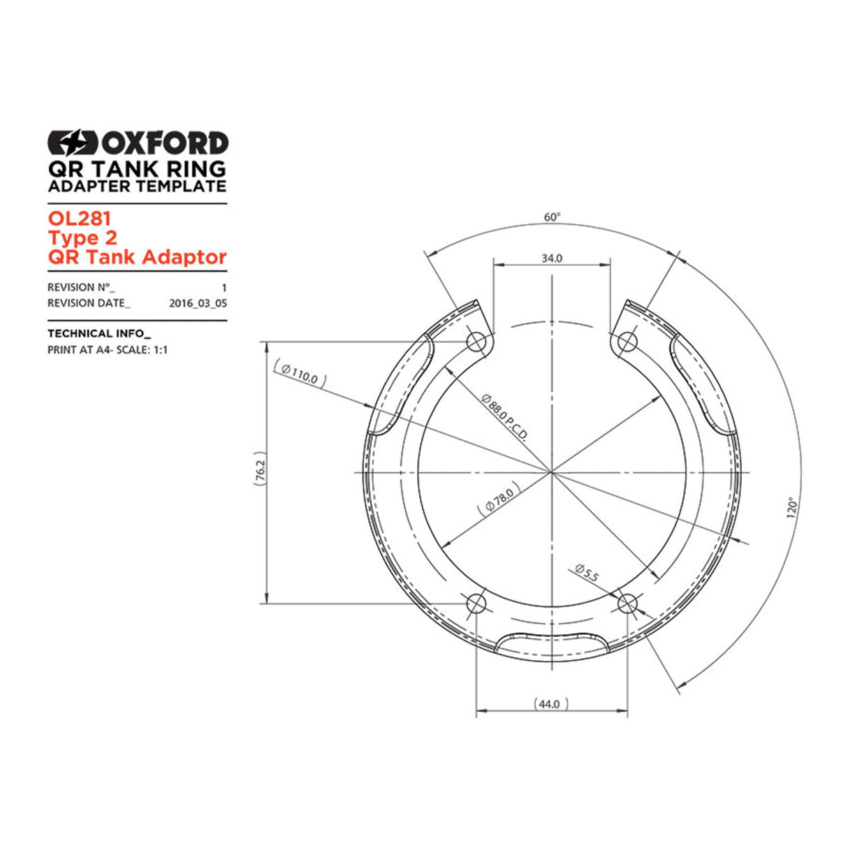 Oxford Quick Release Bike Adaptor Type 2 (Triumph)