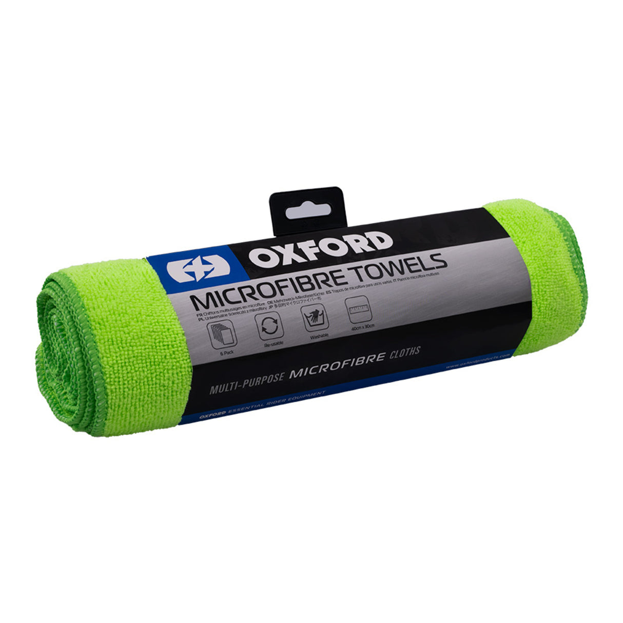 Oxford Microfibre Towels Blue/Yellow/Red (6 Pack)