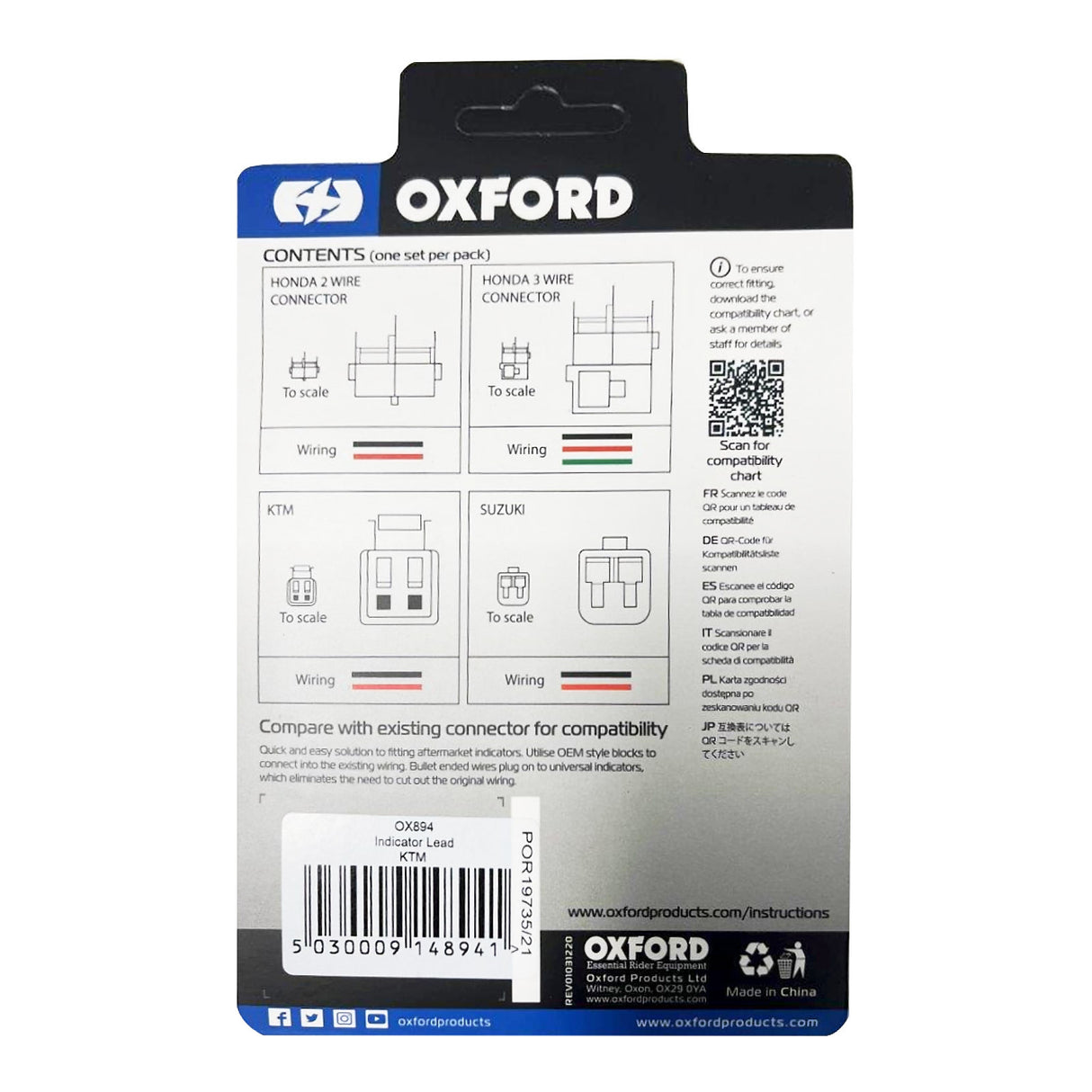 Oxford Indicator Leads for KTM