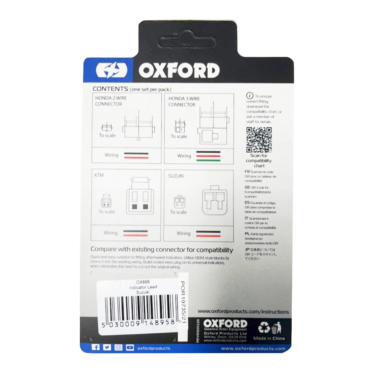 Oxford Indicator Leads for Suzuki