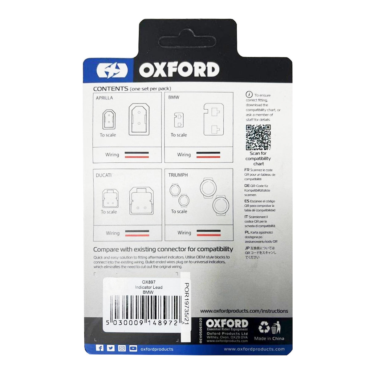 Oxford Indicator Leads for BMW