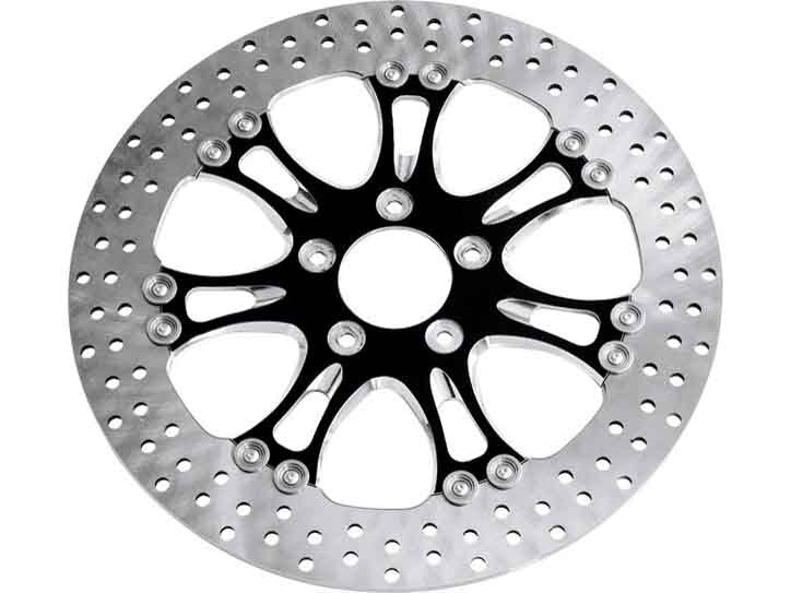 Performance Machine P01331800HEASBMP Heathen 11.8" Front Disc Rotor Black Contrast Cut Platinum for Harley-Davidson Softail 15-24/Touring 08-23/Dyna 06-17/Sportster 14-21