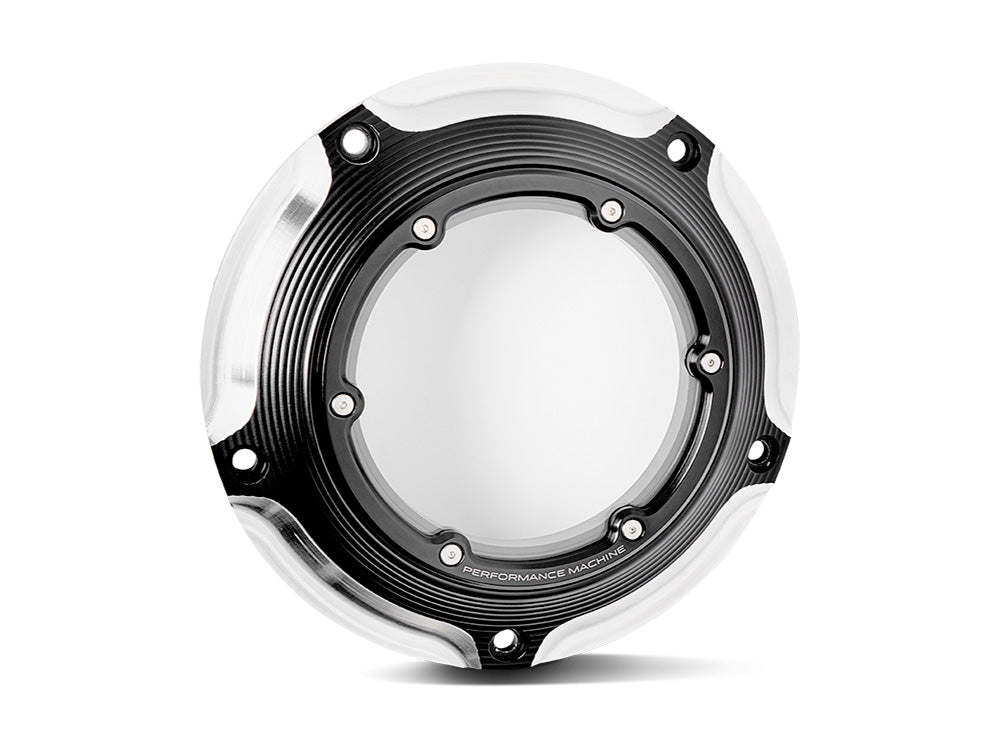 Performance Machine P01772083MBM Vision Derby Cover Black Contrast Cut for Harley-Davidson Touring 16-Up