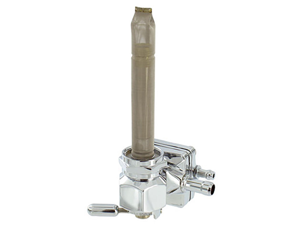 Pingel PE-4311-CHV Vacuum Operated Fuel Tap/Petcock w/22mm Thread & 5/16" Backward Facing Fuel Outlet Chrome