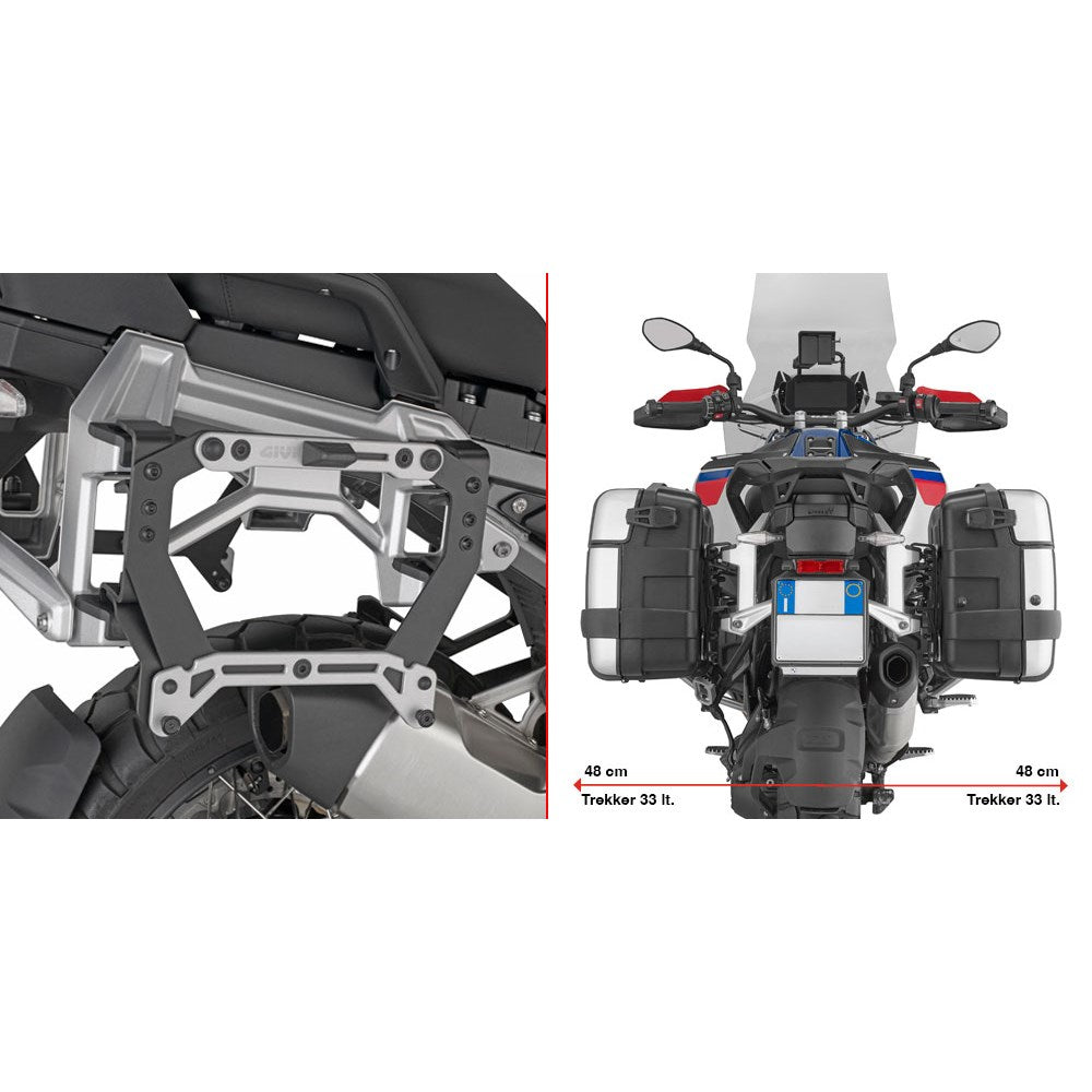 Givi PL5146 Side Case Pannier Holder for BMW R 1300 GS Adventure 25-Up w/Monokey Side Cases (only for use with OEM Pannier Holder)