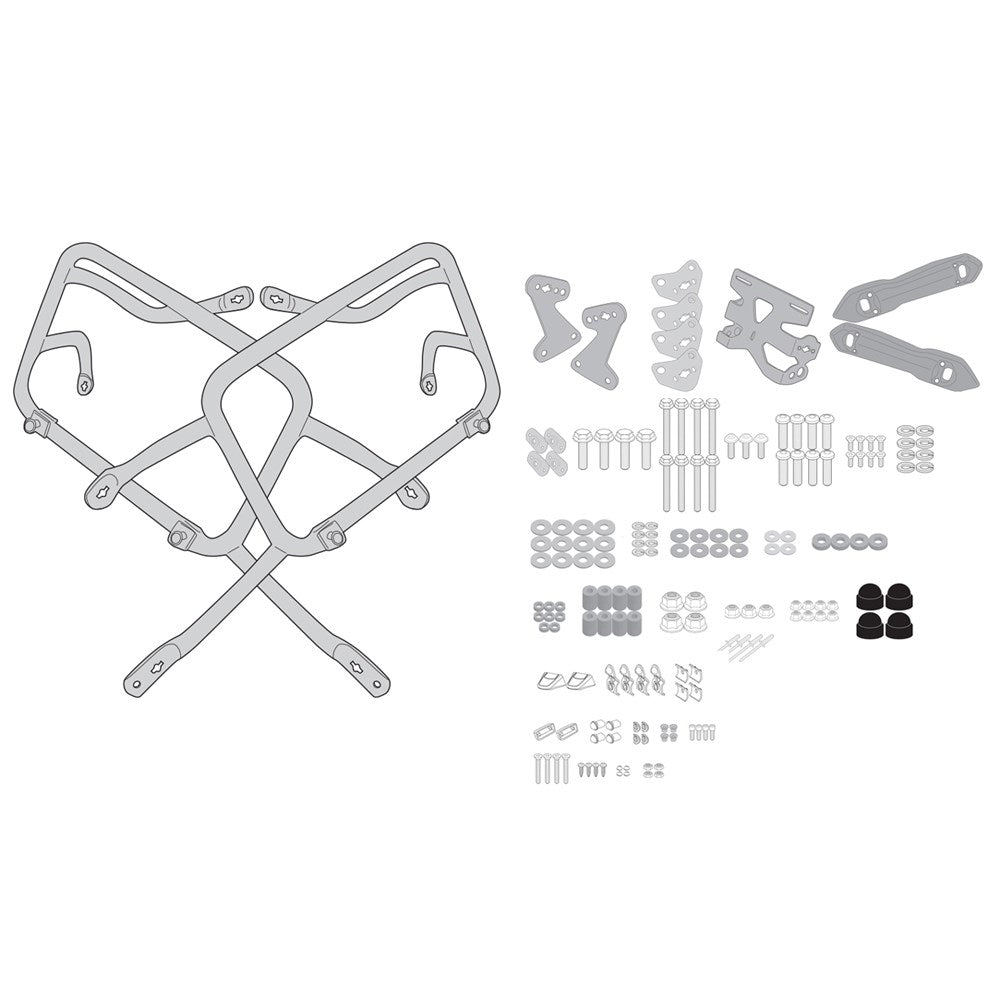 Givi PLO3128MK PL One-Fit Side Case Pannier Holder for Suzuki GSX-S1000GX 24-Up w/Monokey Side Cases