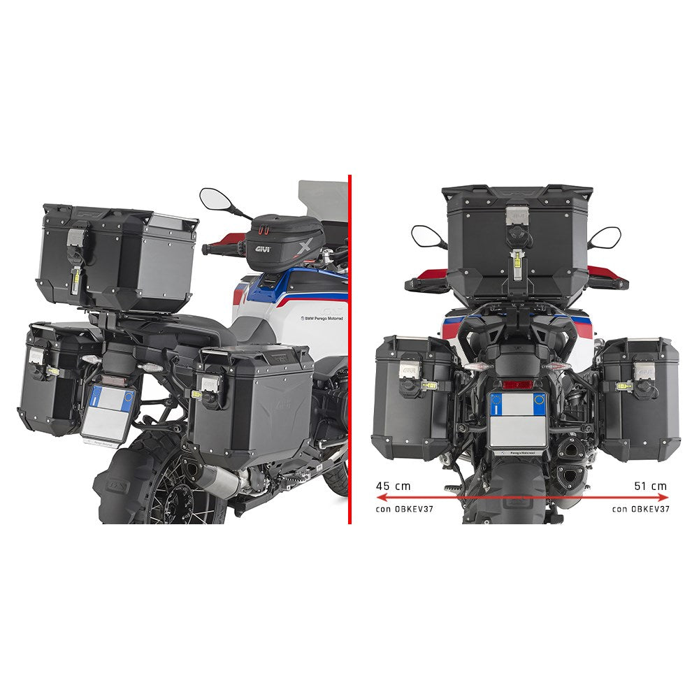 Givi PLO5146CAM PL One-Fit Side Case Pannier Holder for BMW R 1300 GS Adventure 25-Up w/Trekker Outback Monokey CAM-Side Cases