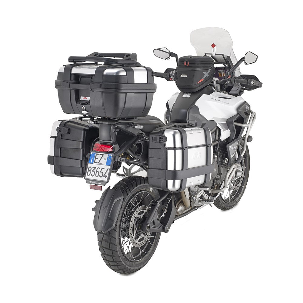 Givi PLO6423MK PL ONE-FIT Side Case Pannier Holder for Triumph Tiger 1200 GT Explorer/Tiger 1200 Rally Explorer 22-24 w/Monokey Side Cases