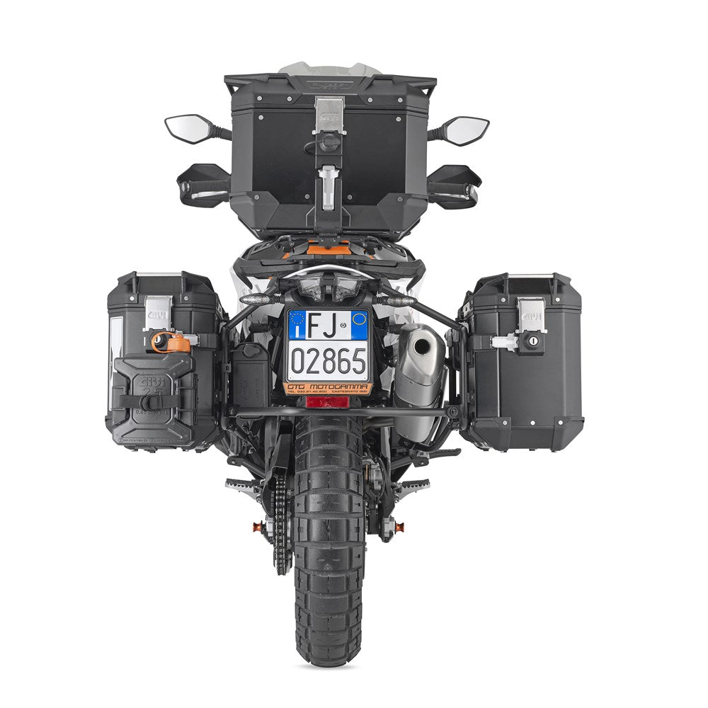 Givi PLO7717CAM PL ONE-FIT Side Case Pannier Holder for KTM 790 Adventure 19-20 & 23-25/790 Adventure R 19-20/890 Adventure 21-25/890 SMT 23-24 w/Monokey Cam Side Trekker Outback Cases