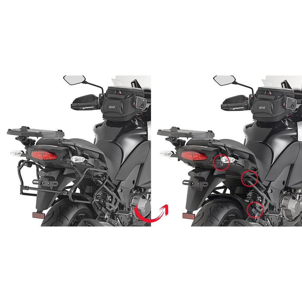Givi PLXR4113 Rapid Release Side Case Pannier Holder for Kawasaki Versys 1000 15-16 w/V35 Monokey Side Cases