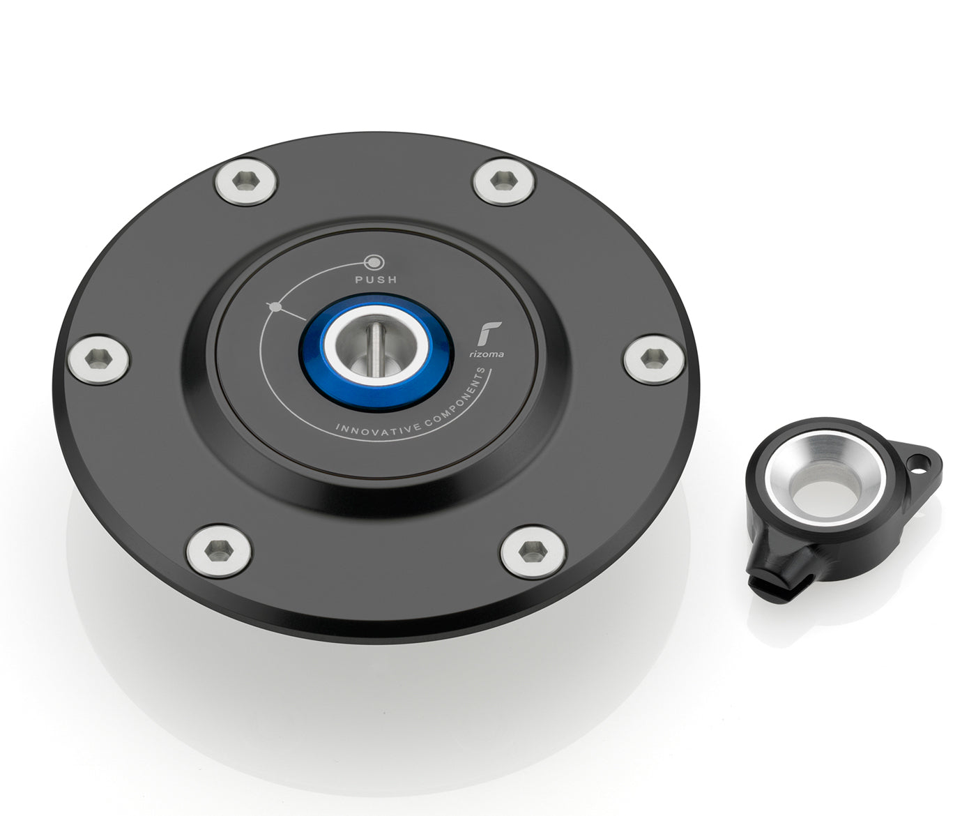 Rizoma Gas Cap Black for BMW F 800 GS Adventure/F 800 R/R 1200 GS 10-12/R 1200 R/R 1200 R Classic/R NineT/S 1000 R/S 1000 RR