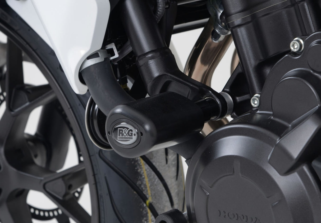 R&G Racing Aero Style Front Crash Protectors Black for Honda CB500X 13-20/CB400X 19-20/CB500F 13-20