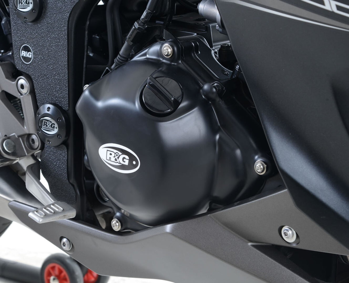 R&G Racing Engine Case Cover Kit (2 Piece) Black for Kawasaki Ninja 250 (ZX250) 13-17/Ninja 300 12-20/Z250 13-18/Z300 15-18