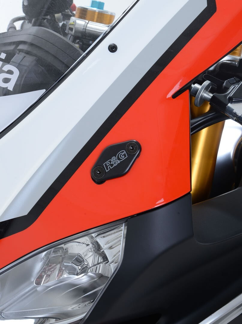 R&G Racing Mirror Blanking Plates Black for Aprilia RS4 125 11-18/RSV4 1100 Factory 19-20/RSV4-RF 15-18/RSV4-RR 15-20