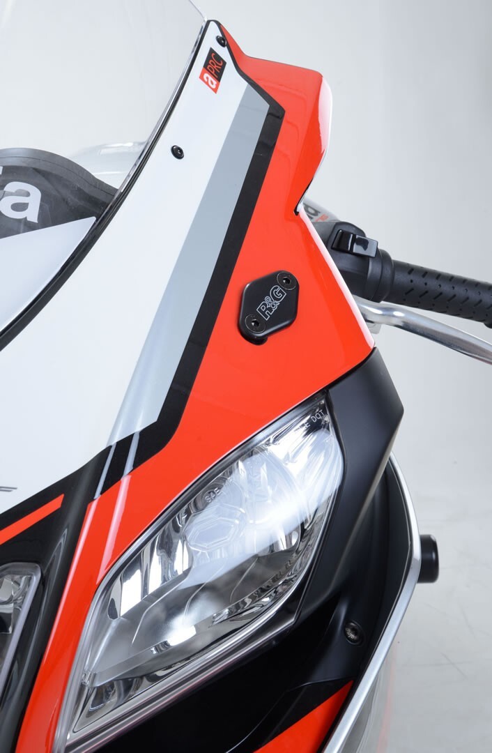 R&G Racing Mirror Blanking Plates Black for Aprilia RS4 125 11-18/RSV4 1100 Factory 19-20/RSV4-RF 15-18/RSV4-RR 15-20