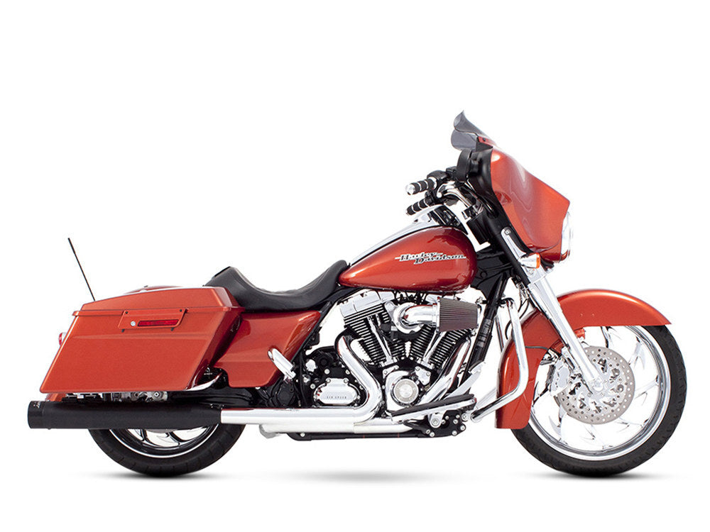 Rinehart Racing RIN-500-0103 4" Slip-On Mufflers Black w/Black End Caps for Touring 95-16/Trike 17-20