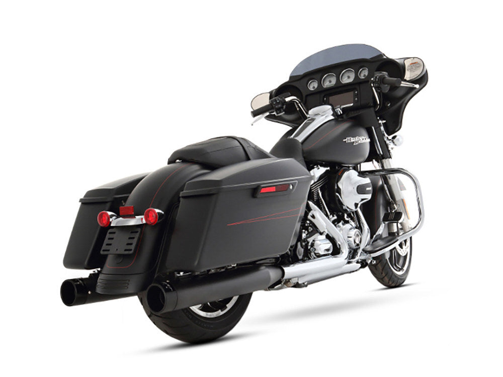 Rinehart Racing RIN-500-0103 4" Slip-On Mufflers Black w/Black End Caps for Touring 95-16/Trike 17-20