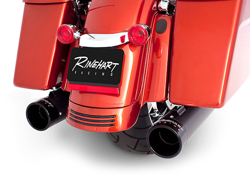 Rinehart Racing RIN-500-0107 4" Slip-On Mufflers Black w/Black End Caps for Touring 17-Up