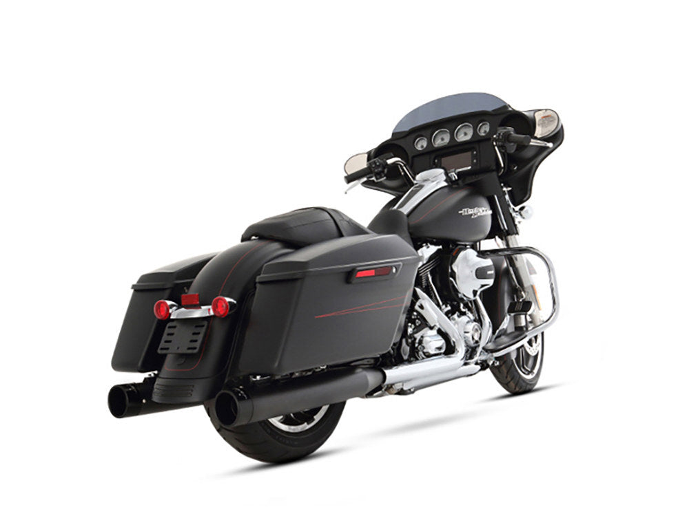 Rinehart Racing RIN-500-0107 4" Slip-On Mufflers Black w/Black End Caps for Touring 17-Up