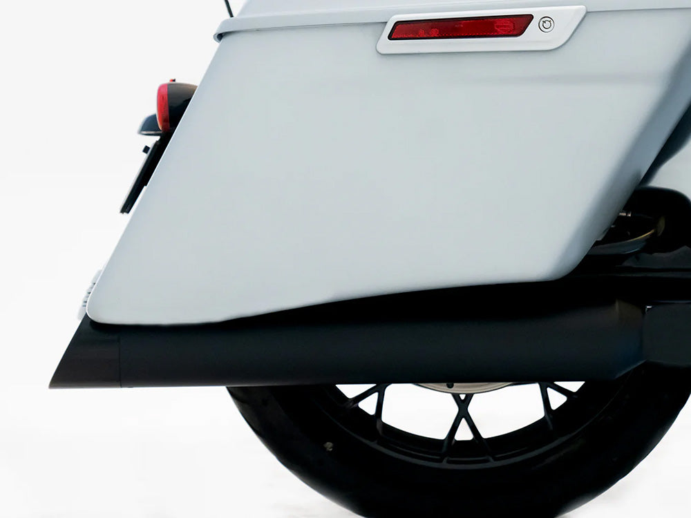 Rinehart Racing RIN-500-0186-SLASH 4.5" DBX45 Slip-On Mufflers Black w/Black Slash Cut End Caps for Harley-Davidson Touring 17-Up