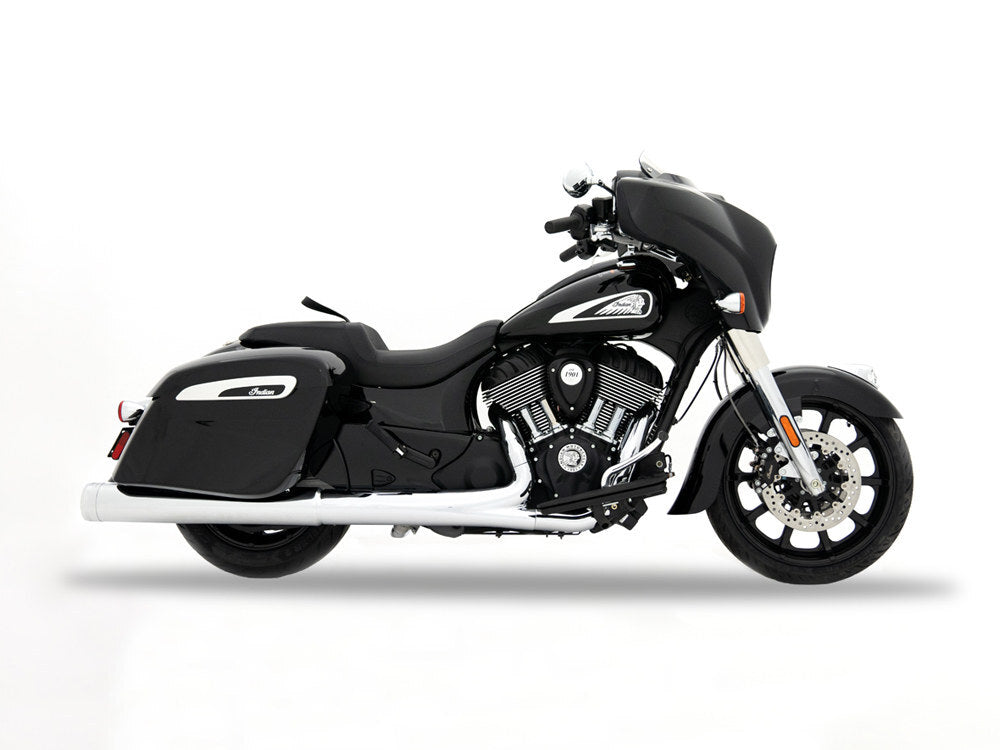 Rinehart Racing RIN-500-0565C 4.5" DBX45 Slip-On Mufflers Chrome w/Chrome End Caps for Indian Big Twin 14-Up w/Hard Saddle Bags