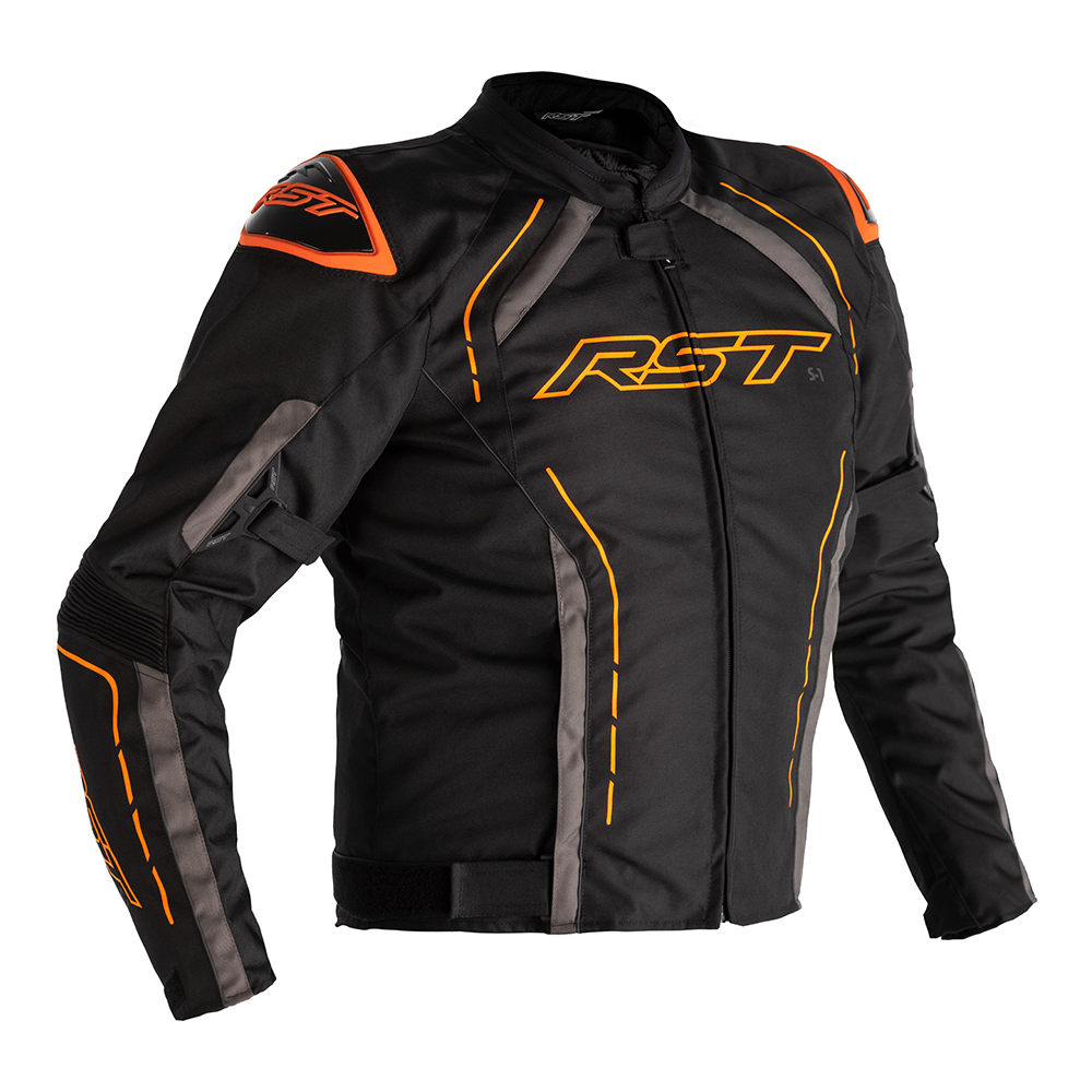RST S-1 CE Black/Fluro Orange Textile Jacket