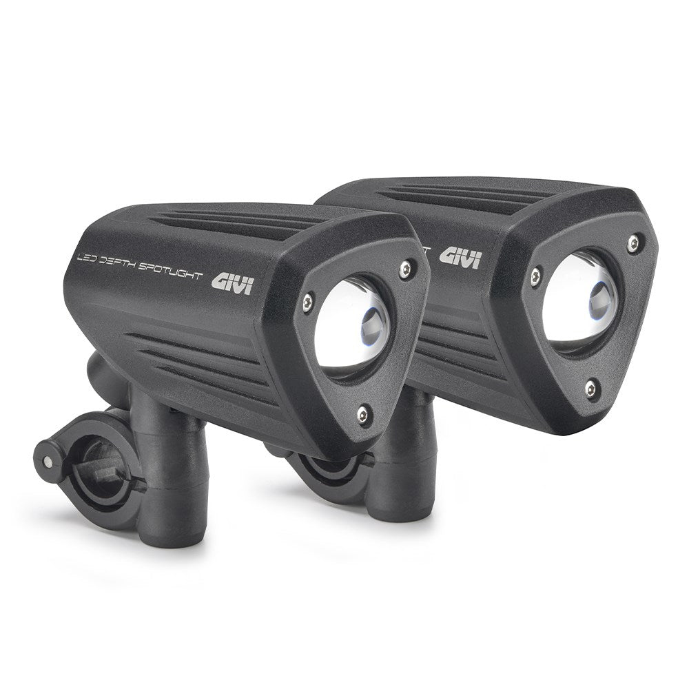 Givi S312 Universal LED Fog & Depth Spotlights Aluminium Black (Pair)