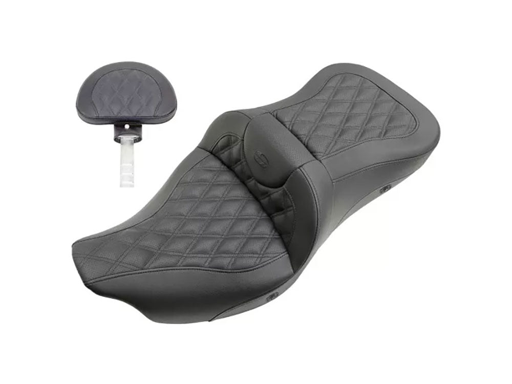Saddlemen SAD-808-07B-184BRHCT Heated Extended Reach Roadsofa LS Dual Seat w/Backrest for most Harley-Davidson Touring 08-24