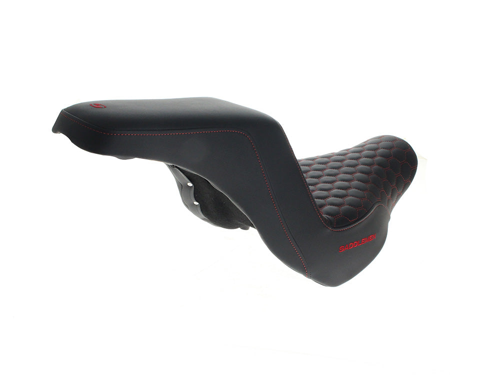 Saddlemen SAD-818-29-17704 Step-Up HC Dual Seat w/Red Honeycomb Stitch for Sport Glide/Low Rider 18-Up/Low Rider S 20-Up/Low Rider ST 22-Up