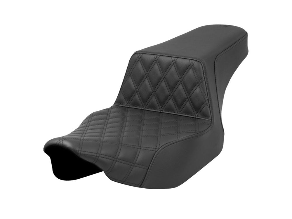Saddlemen SAD-823-07-172 Step-Up LS Dual Seat w/Black Double Diamond Lattice Stitch for Harley-Davidson CVO Touring 23-Up/Street Glide/Road Glide 24-Up/Touring 25-Up