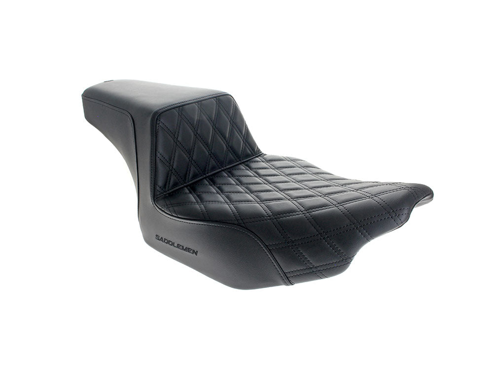 Saddlemen SAD-823-07-172EXT Extended Reach Step-Up LS Dual Seat w/Black Double Diamond Lattice Stitch for Harley-Davidson CVO Touring 23-Up/Street Glide/Road Glide 24-Up/Touring 25-Up